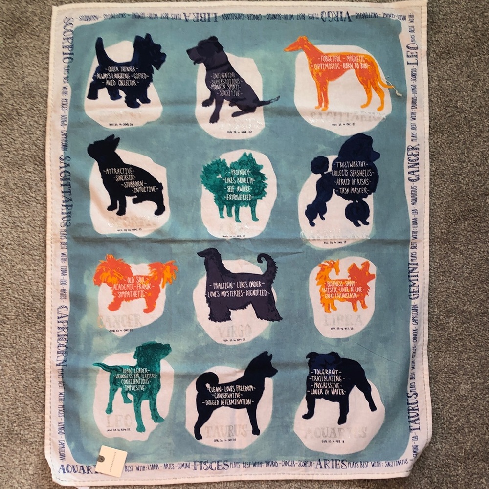 Zodiac Dog Print Tapestry